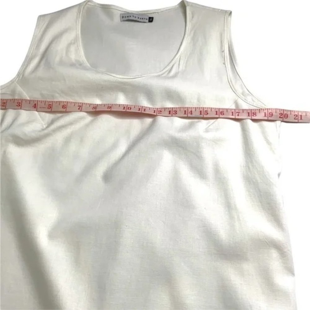 DOWN TO EARTH Off White Linen Rayon Blend Lagenlook Sleeveless Maxi dress Sz XL - Picture 4 of 6